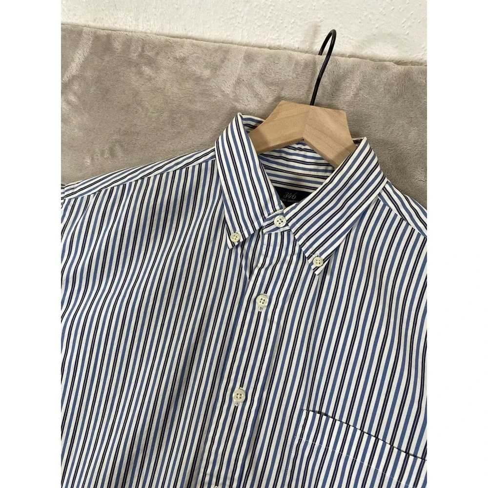 Vintage Brooks Brothers 346 Shirt Mens Small Striped *STAIN* Short Sleeve